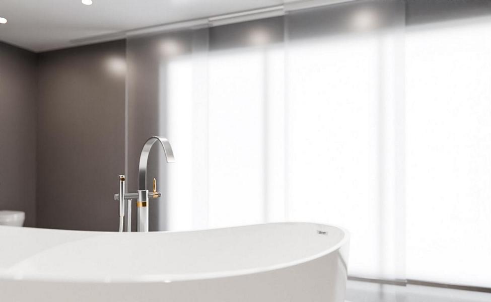 3D Visualisierung Bad Badewanne mit Fensterfront