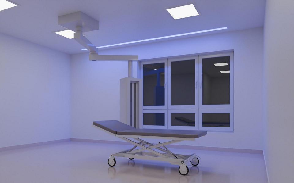3D Visualisierung Endoskopie Bett mit Beleuchtung